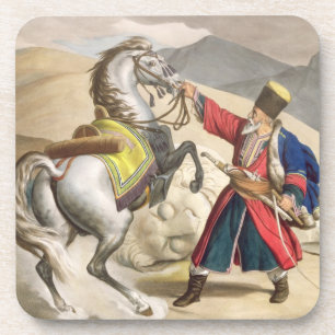 Posavasos Un tártaro con su caballo, grabado por el Thierry
