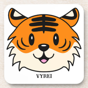 Posavasos Un tigre Personalizado sonriente y agudo
