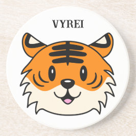 Posavasos Un tigre Personalizado sonriente y agudo