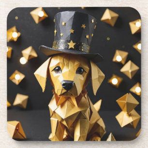 Posavasos Un tirador de oro pequeño origami
