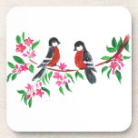Posavasos "Un Twosome en una peluca"<br><div class="desc">Estas encantadoras galerías capturan una encantadora escena de dos hermosos pájaros colgados en una rama arbórea. Símbolo de compañía y belleza natural,  este diseño añade un toque de serenidad a cualquier mesa.</div>