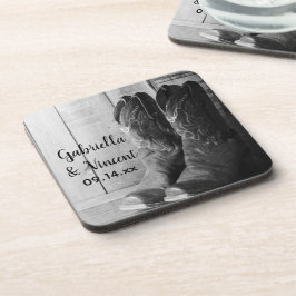 Posavasos Un vaquero rústico bota el país Boda occidental