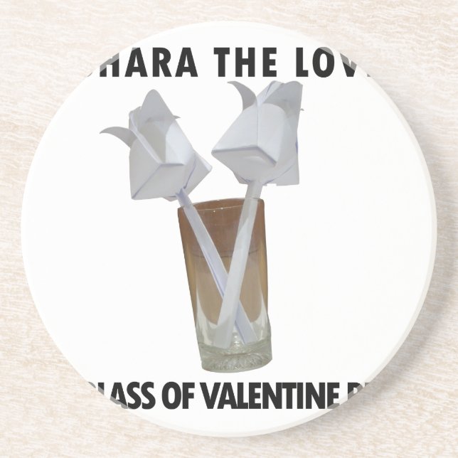 Posavasos Un vaso de paz valentina. (Frente)