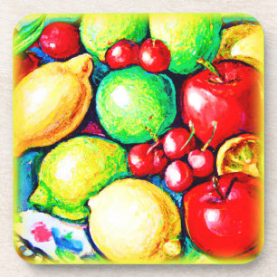 Posavasos Una Animada Pintura De Frutos. ¡Hazte con una en Z