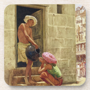 Posavasos Una bebida en la manera, 1876 (w/c en el papel)