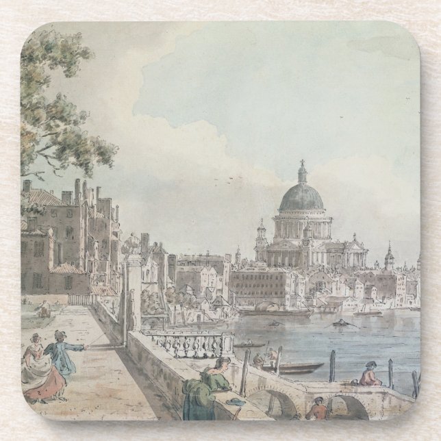 Posavasos Una copia de la parte de un dibujo por Canaletto, (Frente)