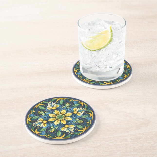 Posavasos 💚 💙 💛 Una Elegancia Única De Azulejo: Jardín De (Lado)
