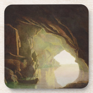 Posavasos Una gruta en el golfo de Salerno, puesta del sol,