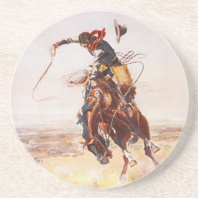 Posavasos Una mala broma de Charles Marion Russell en 1904 (Frente)