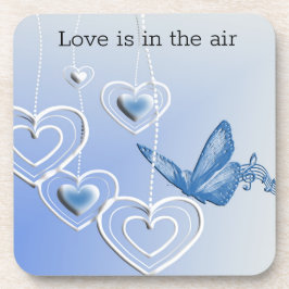 Posavasos Una mariposa y corazones