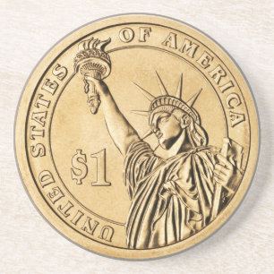 Posavasos Una moneda presidencial del dólar 2007 de la ment
