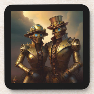 Posavasos Una Pareja Robótica Steampunk Enamorada