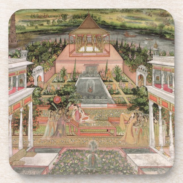 Posavasos Una princesa de Mughal en su jardín (aguazo en el (Frente)