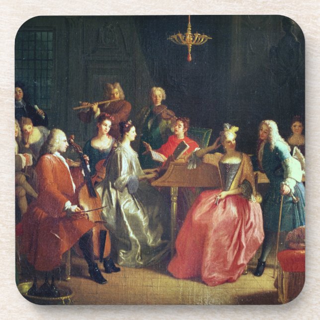 Posavasos Una tarde musical (aceite en lona) (Frente)