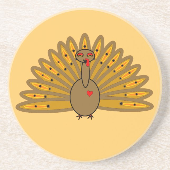 Posavasos Una Turquía amable de acción de gracias (Frente)