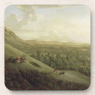 Posavasos Una vista de Boxhill, Surrey, con Dorking en el
