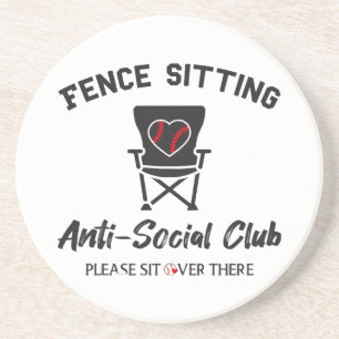 Posavasos Unas vallas divertidas sentadas anti club social B