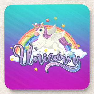 Posavasos Unicorn Girly Por Sus Chicas Bebida De Ombre Arcoi