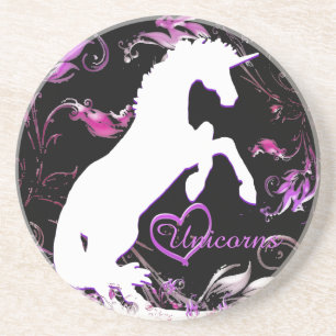 Posavasos Unicornio blanco V (Splash colorido)