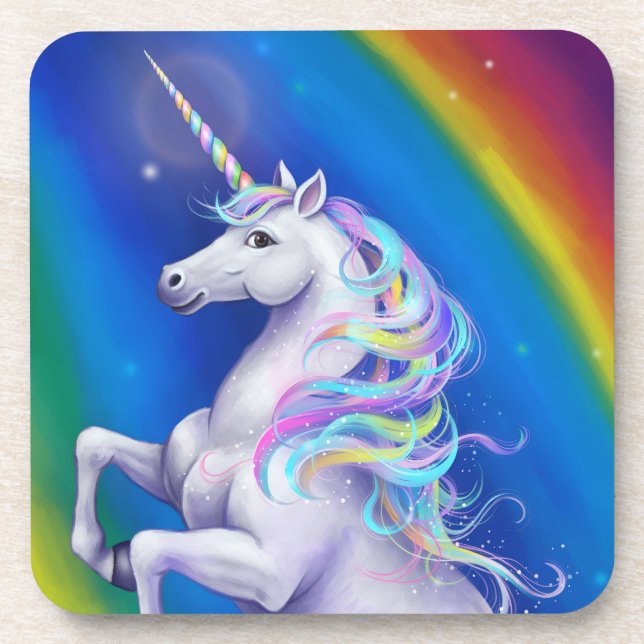 Posavasos Unicornio con Arcoíris (Frente)