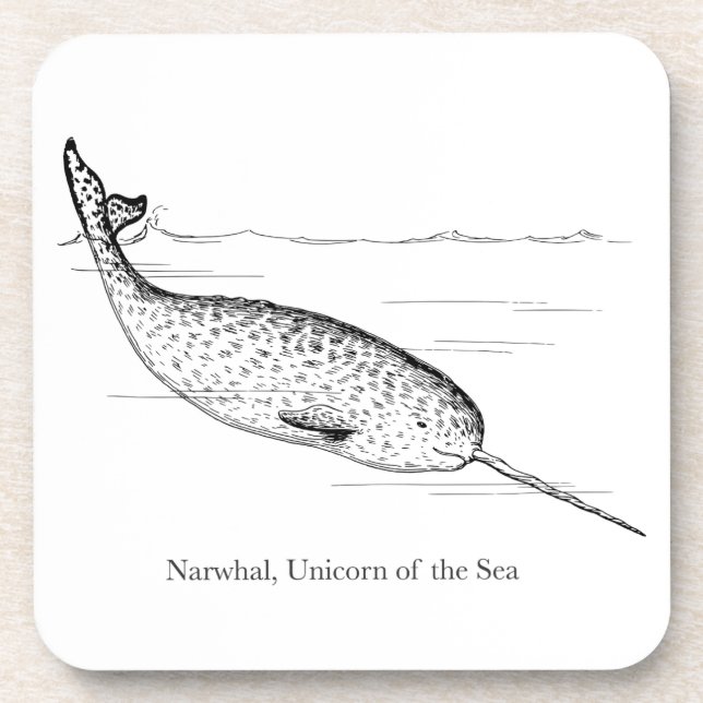 Posavasos Unicornio de ballena ballena del mar (Frente)