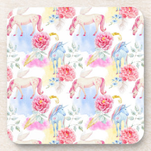 Posavasos Unicornio de la acuarela y modelo de Pegaso