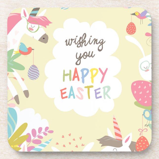 Posavasos unicornio de Pascua (Frente)