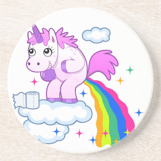 Posavasos Unicornio de Pooping (Frente)