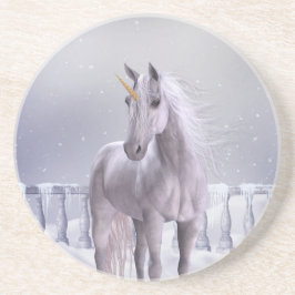 Posavasos Unicornio en la Nieve