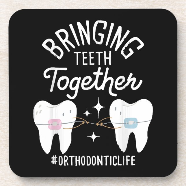 Posavasos Uniendo Dientes - Ortodoncista  (Frente)