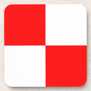 Posavasos Uniform red white checkered square