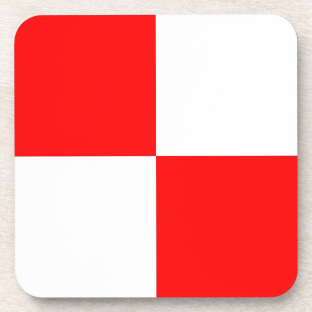 Posavasos Uniform red white checkered square (Frente)