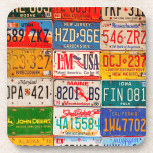 Posavasos United States License Plates Art America