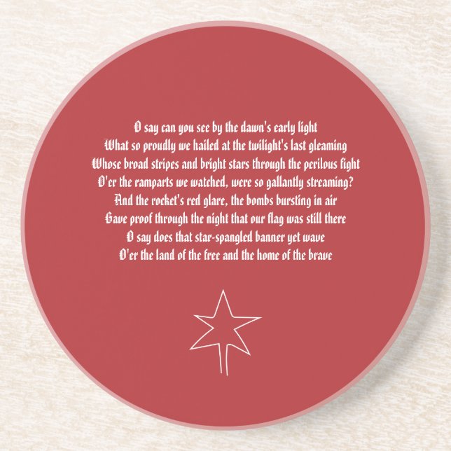 Posavasos US National Anthem The Star - Spangled Banner (Frente)