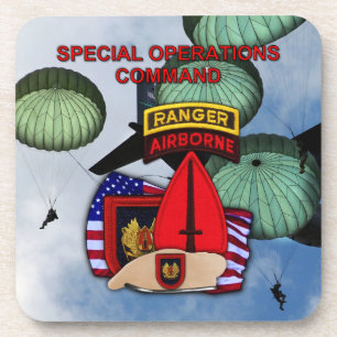 Posavasos usasoc especial ops vets parche Cork Coaster