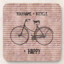 Usted más la bicicleta iguala rosa antiguo feliz