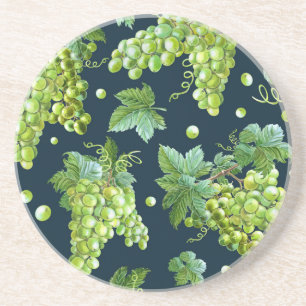 Posavasos Uva verde: Patrón oscuro de acuarela