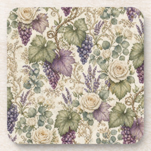 Posavasos Uvas Antiguas, Lavanda y Rosas Blancas