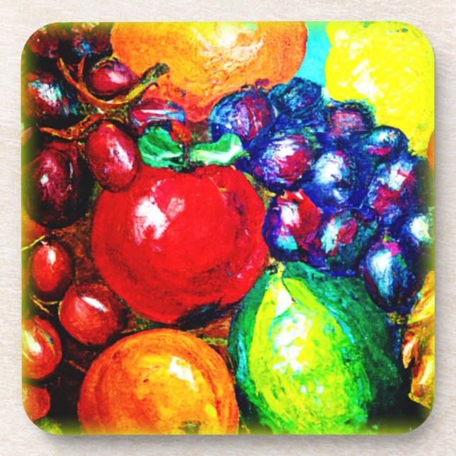 Posavasos Uvas, cal, Naranja, frutas de Apple. ¡Hazte con un (Frente)