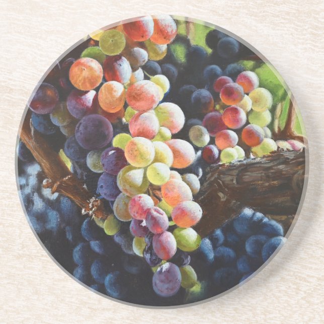Posavasos Uvas de abundancia para amantes del vino y bodegas (Frente)