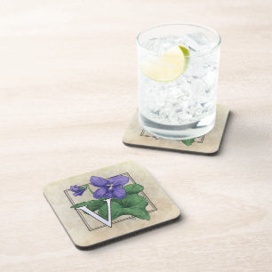 Posavasos V para el monograma floral violeta