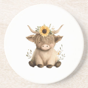 Posavasos Vaca de las Tierras Altas Boho Girasol