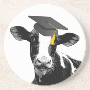 Posavasos Vaca divertida de la graduación de la enhorabuena