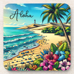 Posavasos Vacaciones de Aloha en el Océano Tropical