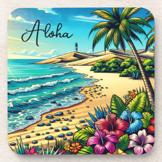 Posavasos Vacaciones de Aloha en el Océano Tropical