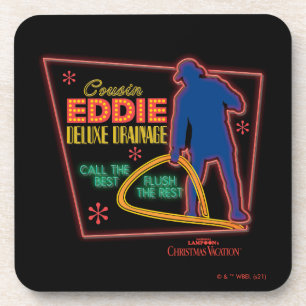 Posavasos Vacaciones de navidades Rótulo Cousin Eddie Neon