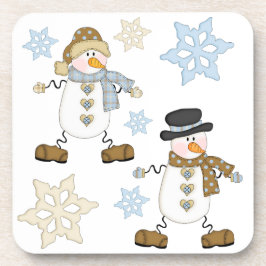 Posavasos Vacaciones de Snowman y Snowflake