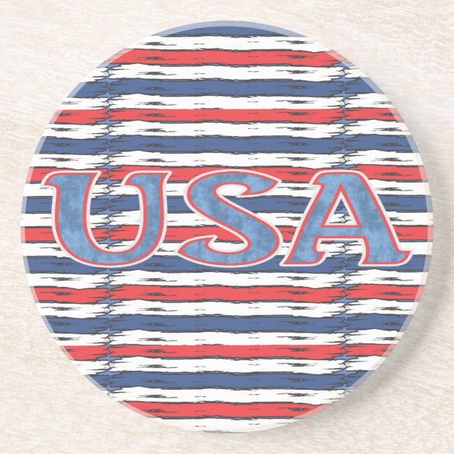Posavasos Vacaciones de verano patrióticas de la familia ame (Frente)
