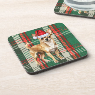 Posavasos Vacaciones en Tan Chihuahua Santa Dog