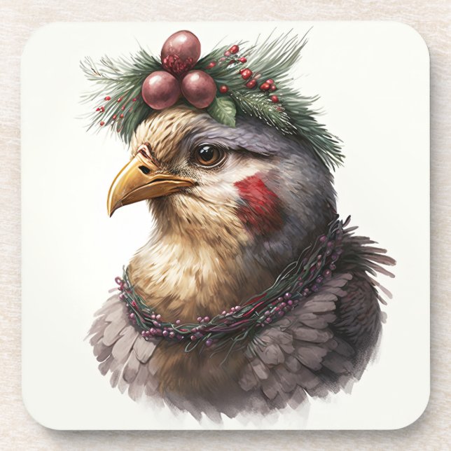 Posavasos Vacaciones festivas / Navidades Chicken Coasters (Frente)
